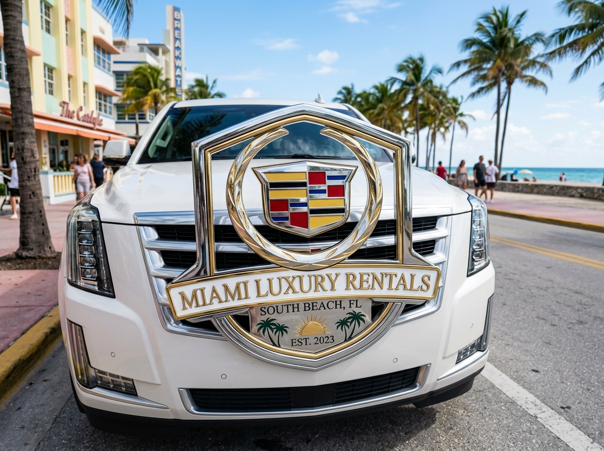 Cadillac crest emblem for Miami rental